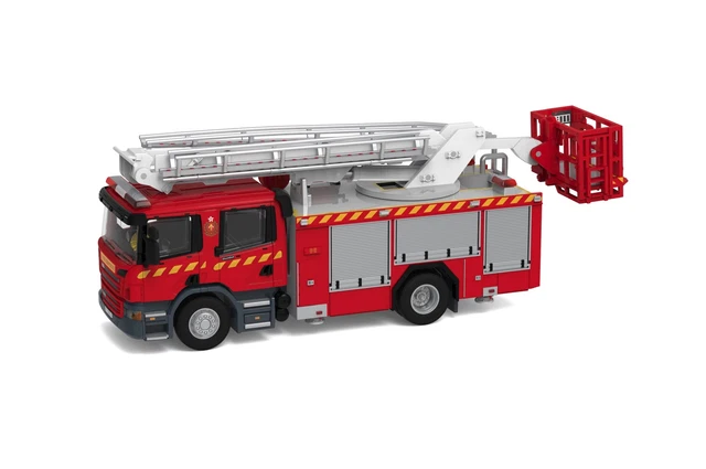 TINY CITY No.198 Scania Hong Kong Fire Bureau Hydraulic Works Fire Trucks (F2301