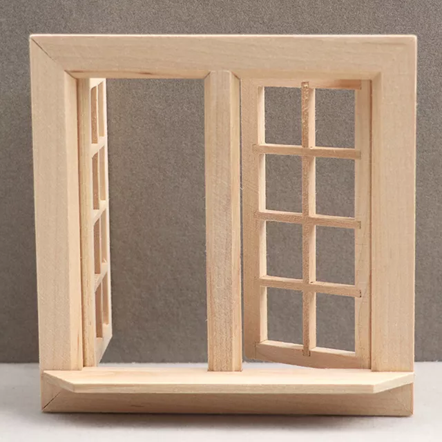 1/12 Dollhouse Simulation Miniature Wooden Window Modle Furniture DIY Access GF