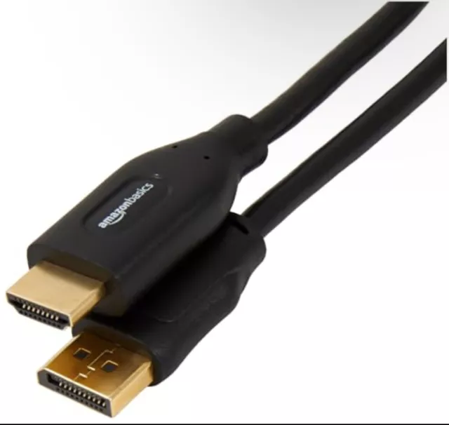 Amazon Basics Displayport To Hdmi Cable, 0.9M, Black, 5-Pack Rrp £50