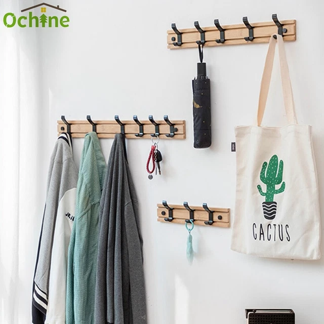 3-7 Hook Wall Mount Key Bag Towel Rack Hanger Holder Coat Hat Clothes Organizer