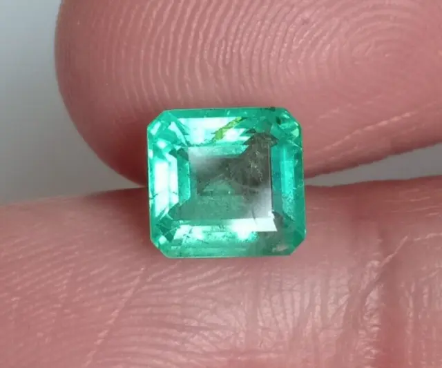 Certified Natural Green Emerald Octagon Cut 1.90 Cts Earth Mine Loose Gemstone