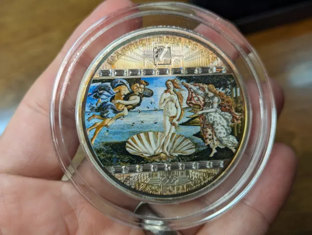 Rare 2008 Cook Islands 20 Dollar Masterpieces of Art-The Birth of Venus Silver P