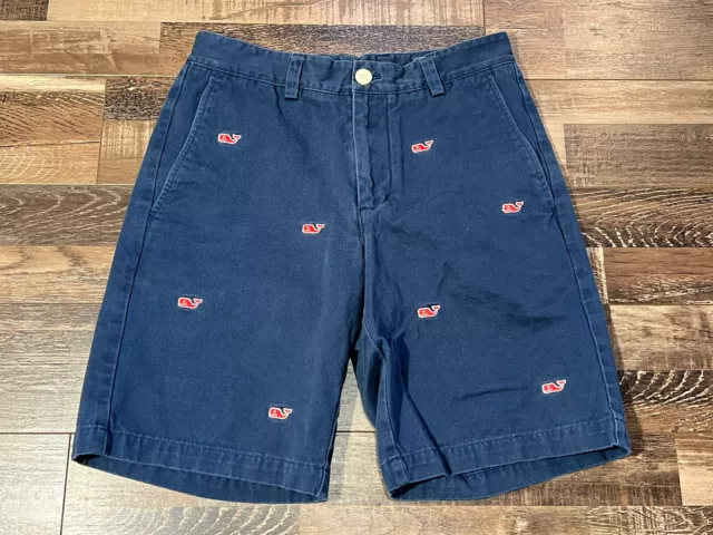 Vineyard Vines Shorts "Breaker" Men's 28 Navy Blue Cotton Embroidered Whale Logo