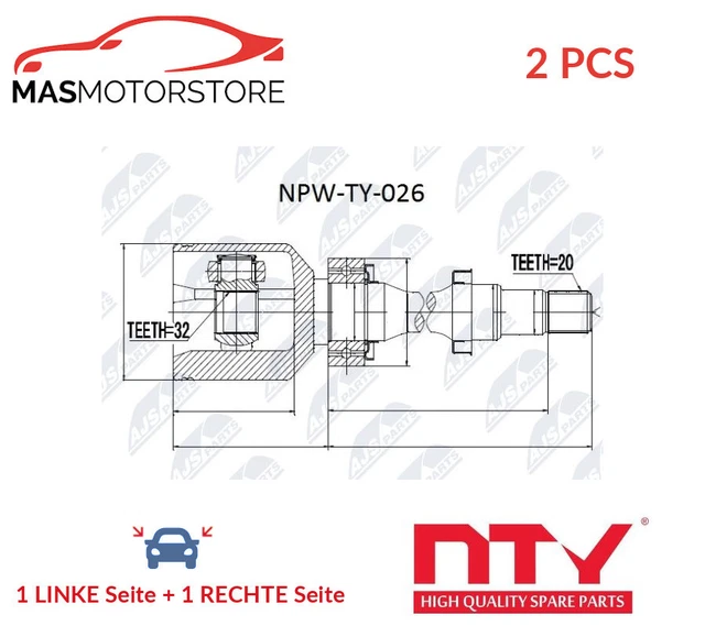 Gelenk Antriebswelle Paar Transmission Side Nty Npw-Ty-026 2Pcs L Neu