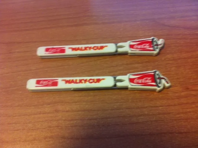 Due Penne Pubblicitarie Walky Cup Coca Cola - Vintage Integre Due Penne Pubblicitarie Walky Cup Coca Cola - Vintage Integre