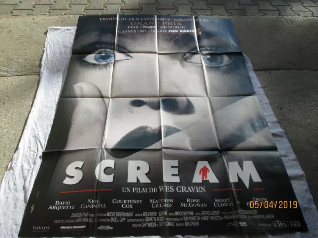 SCREAM  WES CRAVEN Affiche cinéma originale f:120/160 pliée année 1996 TBE 