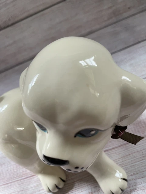 Vintage Large Ceramic Puppy Statue Figurines Set Of 3 Cream/white 12