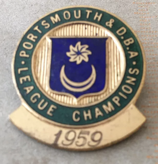 PORTSMOUTH D B A, 1959 League Champions ENAMEL BOWLING PIN BADGE