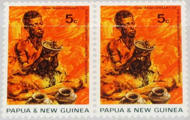 PAPUA NEUGUINEA NEW GUINEA 1969 165 291 x2 50th Ann ILO Potter Arbeitsorga. MNH