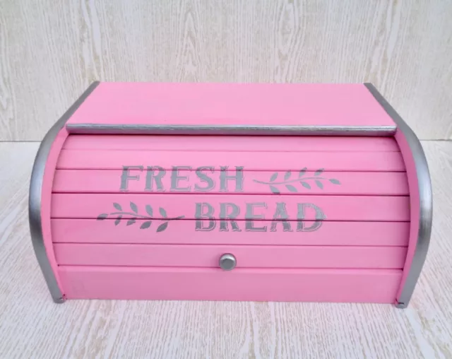 PORTA PANE PORTAPANE rosa legno cucina moderno Pink bread box wooden bread  bin EUR 50,00 - PicClick IT