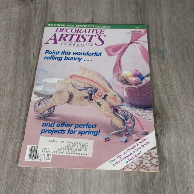 Libro de trabajo de artistas decorativos abril de 1989 patrones de conejo rodante
