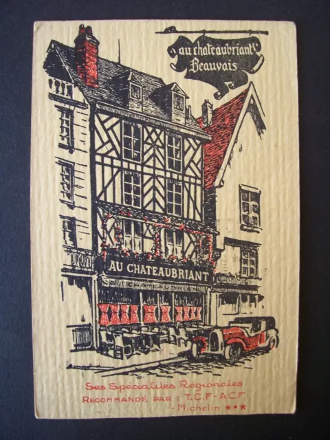 CPA - (Oise - 60) Beauvais - Restaurant  " Au Chateaubriant " (Publicité) - 1934