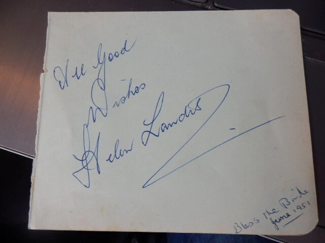 Helen  Landis    -  British Singer  -  Autograph- 1951