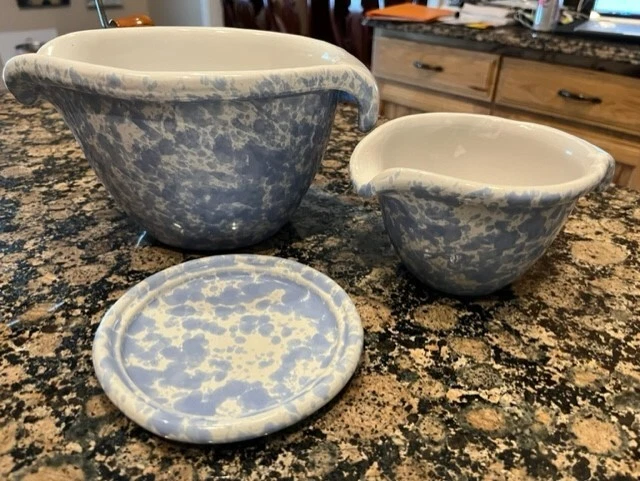 Bennington Pottery Morning Glory Blue Agate pieces: 1878, 1880, 1893