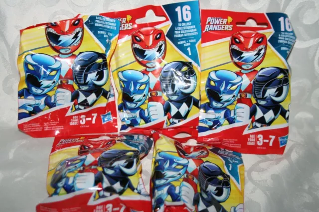 Lot of 5 NEW Playskool Heroes Power Rangers Hasbro Series 1 Blind Bags