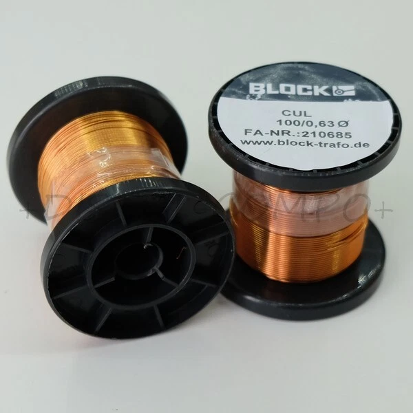 Fil de cuivre émaillé bobine de 100g vernis isolé diam. au choix