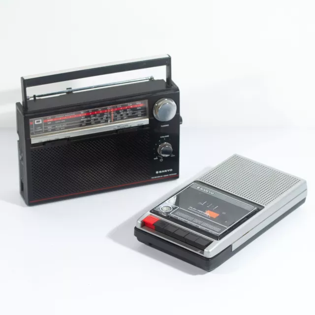 Set of Sanyo Vintage Boombox Rare RP 8800UM & Slim 8 Portable Radio