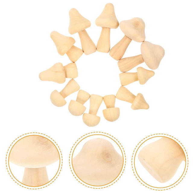 12pcs décorations de champignons inachevés
