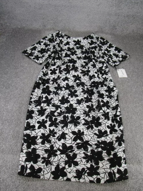 Calvin Klein Bodycon Dress Womens 16W White Floral Short Sleeve NEW