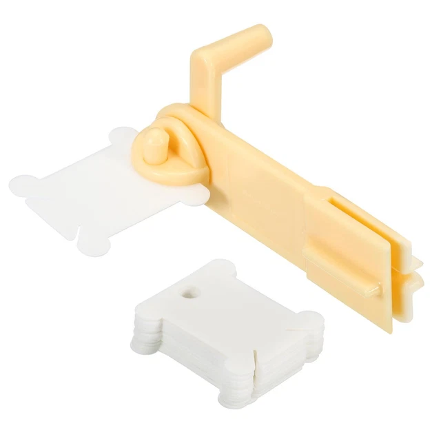 150 piezas placa de tarjeta de hilo de coser de hilo dental de plástico con bobinador, blanca