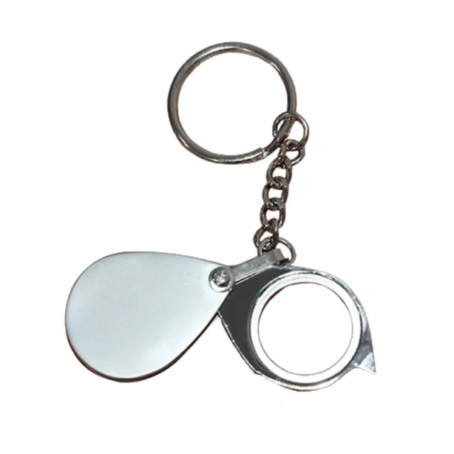 Key Chain Children Folding Magnifying Glass Metal Magnifier Glass 20X