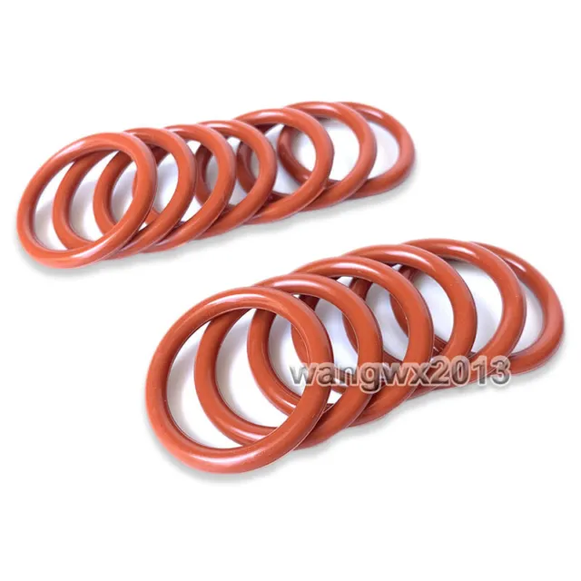 10pcs Oil Heat Resistant 1.5mm Silicone Rubber O-Ring Sealing Ring 5-30mm