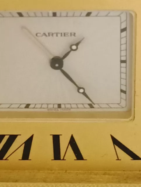 Cartier Onyx & Brass Desk Art Deco-Style Gilt Alarm Travel Clock  8915 03852 A11 3