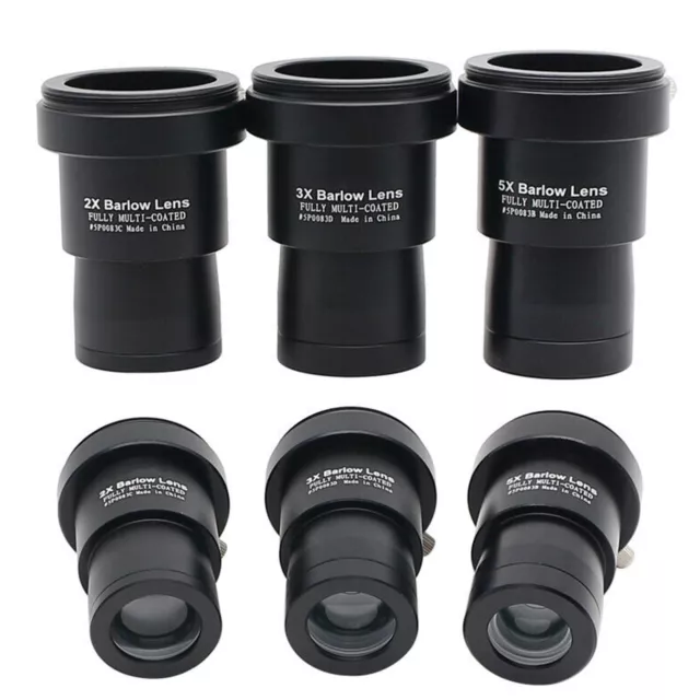 NEW 3Pcs/Set 1.25 inch Astronomical Telescope Barlow Lens 2X 3X 5X Eyepiece Lens