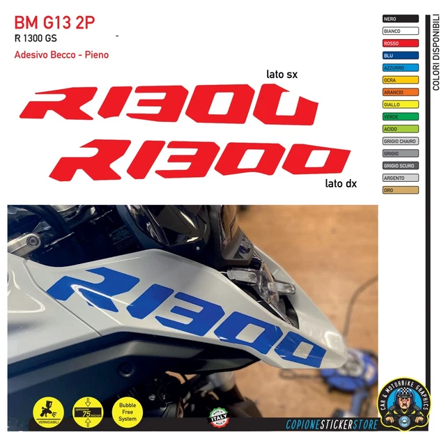 Adhésifs / Stickers Moto BMW R 100 GS P.D. Série - Design Blanc, Neuf, Fabriqué En Italie