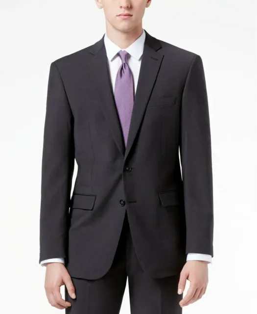 Calvin Klein Mens X-Fit Slim Fit Suit Jacket 42S Charcoal Grey / Two Button