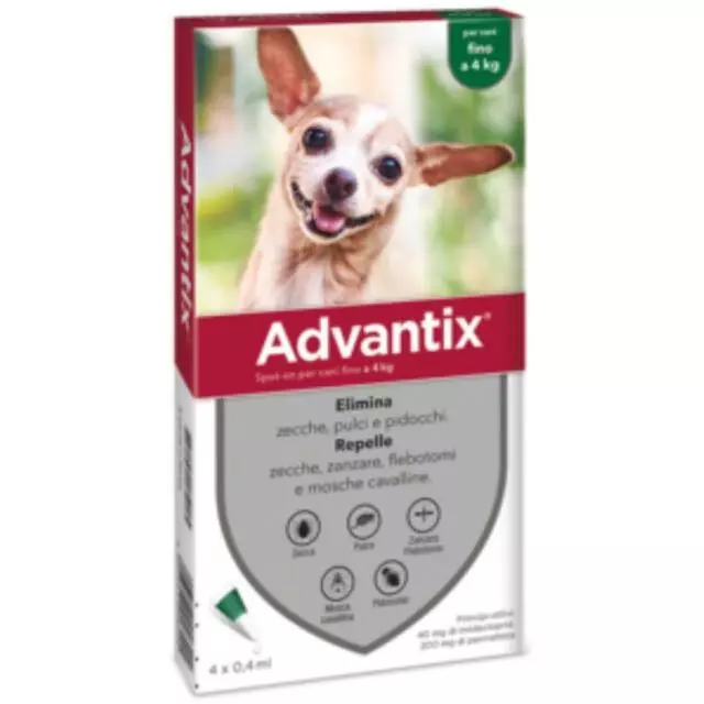 Advantix Bayer 4 pipette per Cani da 0 fino a 4 kg.0-4 kg. SCADENZA 07-2023