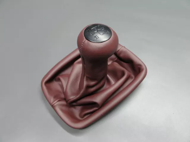 Burgundy Leather gear knob unit for Porsche 944 - Genuine high quality leather