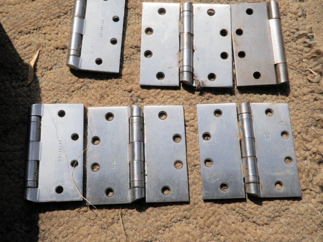 Lot 3 Hager Commercial Stainless Steel Hinges 04-14-11  4.5" X 4.5"  Heavy Duty