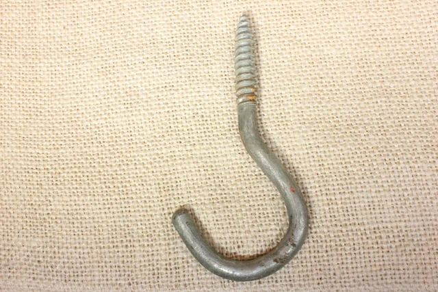 Old hanging Plant Hook hanger wash line swing 4 1/8 x 5/16" rustic vintage