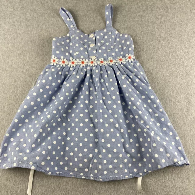 Pink & Violet Sun Dress Girl Toddler 5 Blue White Polka Dot Spaghetti Strap