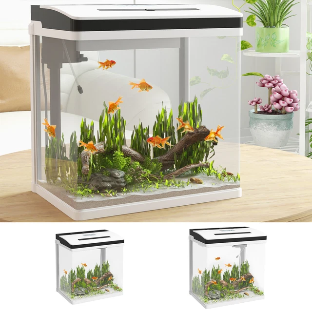 Aquarium Glass Fish Tank for Betta, Guppy, Mini Parrot Fish, Shrimp