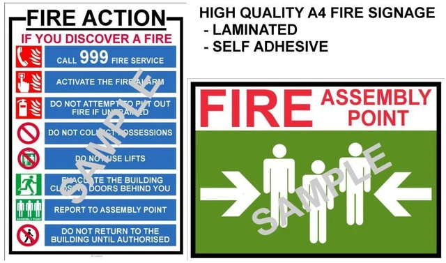 Emergency Procedures Fire Instructions Health & Safety Laminated Poster ...