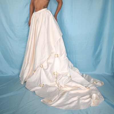 Venus 6 Robe Bleu Sarcelle Long Bell Manche Doublé plongeant dos court Scoop excellent état utilisé 