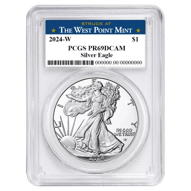 2024-W Proof $1 American Silver Eagle PCGS PR69DCAM West Point Label