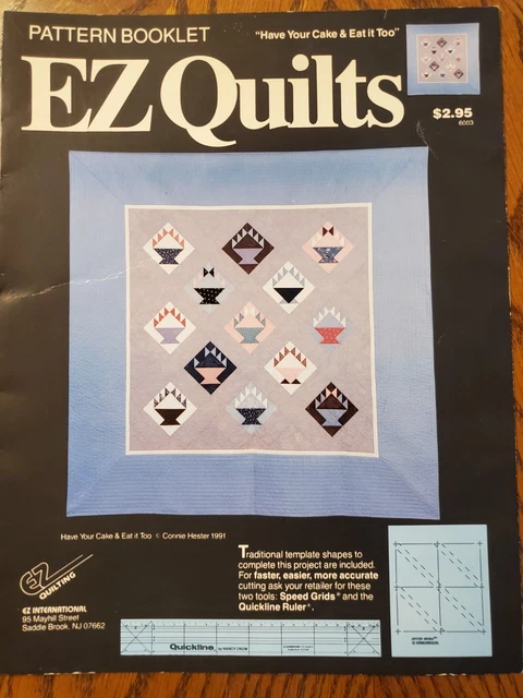 EZ Quilts Have Your Cake 6001 1991 folleto patrón de edredón 96x96 con plantillas 11010