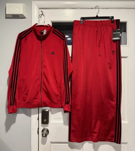 VINTAGE Y2K ADIDAS Men’s TRACKSUIT Jacket & Pants (Size Large) Red ...