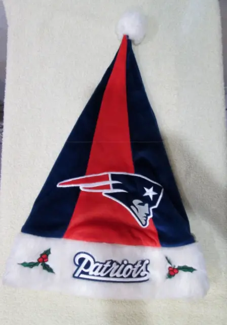 New England Patriots Christmas Santa Style Hat ~ 19"  ~ Team Colors
