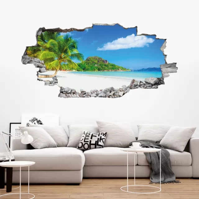 vr27 wandtattoo wanddurchbruch meer Wandtattoo Wohnzimmer maritim Strand