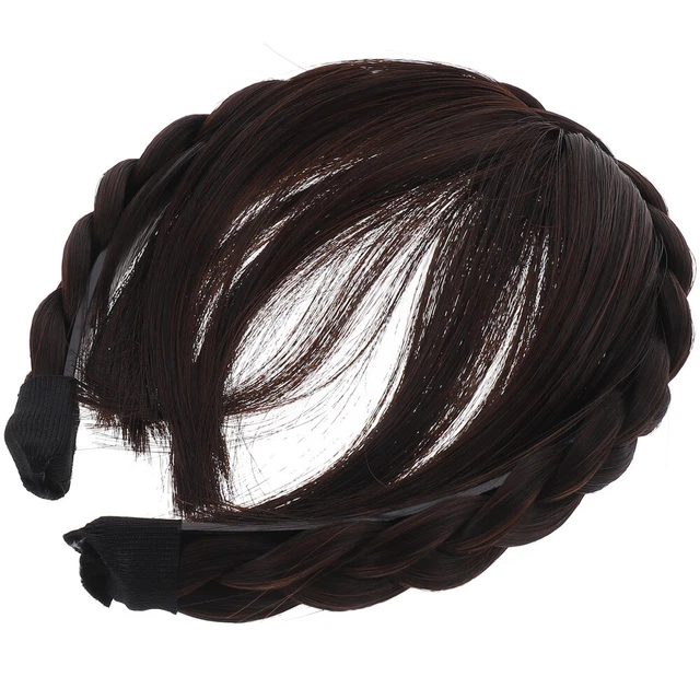 Diadema de pelo trenzado extensiones de vello frontal clip señorita