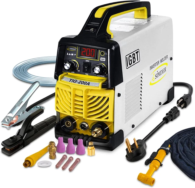 SSIMDER TIG Welder 110V/220V Dual Voltage 200Amp HF Tig/Arc/Stick 2 in 1 Welder