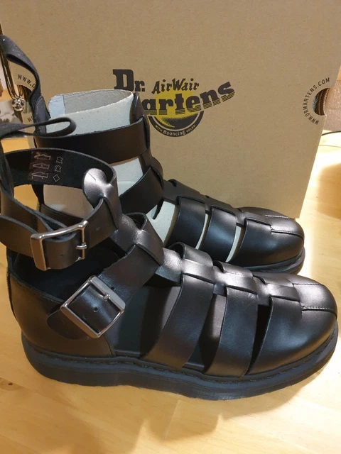 DR MARTENS GERALDO Brando Black Ankle Strap Shoes Size UK 9 Brand