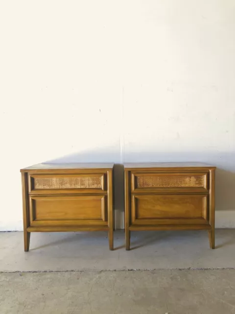 Pair of Mid Century Modern Two Drawer Nightstands by Thomasville