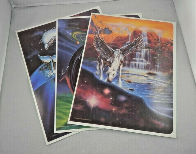 Mead Corporation Art Posters - Dolphins - Pegasus - Killer Whales Trapper Keeper