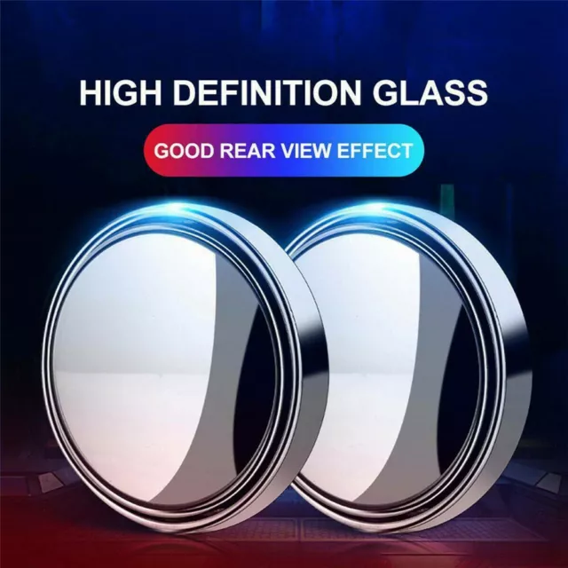 2X Blind Spot Mirror Auto 360° Wide Angle Convex Rear Side View Car Truck SUV DE 3