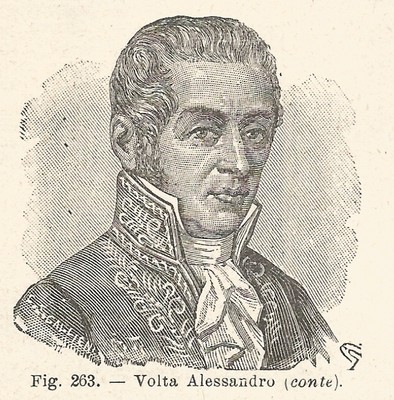 B1237 Conte Alessandro Volta Engraving Xilografia Stampa Antica del 1931 